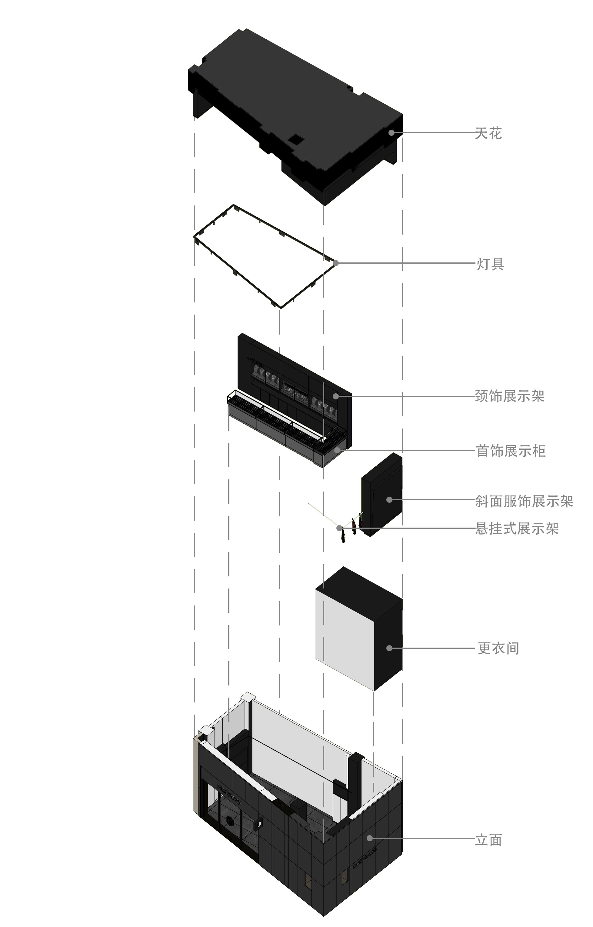 零售店設計,商店設計,服裝店設計,服裝零售店設計,飾品店設計,嘻哈風格服飾店,服裝店設計案例,服裝店設計方案,一家“黑”店-CASHHOOKED 深業上城店,深圳,ZZARCH自造設計