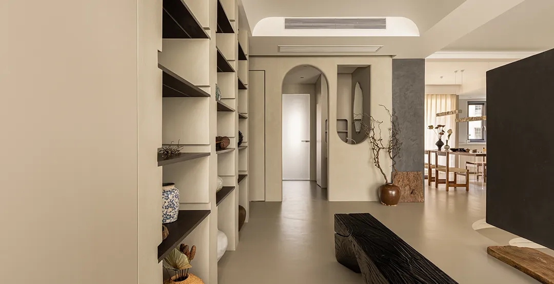 193㎡大平層設計,193㎡,微水泥,奶油風,住宅設計,現代風格大平層設計,大平層,大平層設計案例,大平層設計方案,廣州寧境流光大平層,廣州,天用設計