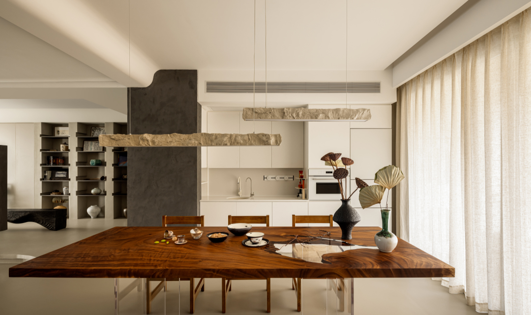 193㎡大平層設計,193㎡,微水泥,奶油風,住宅設計,現代風格大平層設計,大平層,大平層設計案例,大平層設計方案,廣州寧境流光大平層,廣州,天用設計