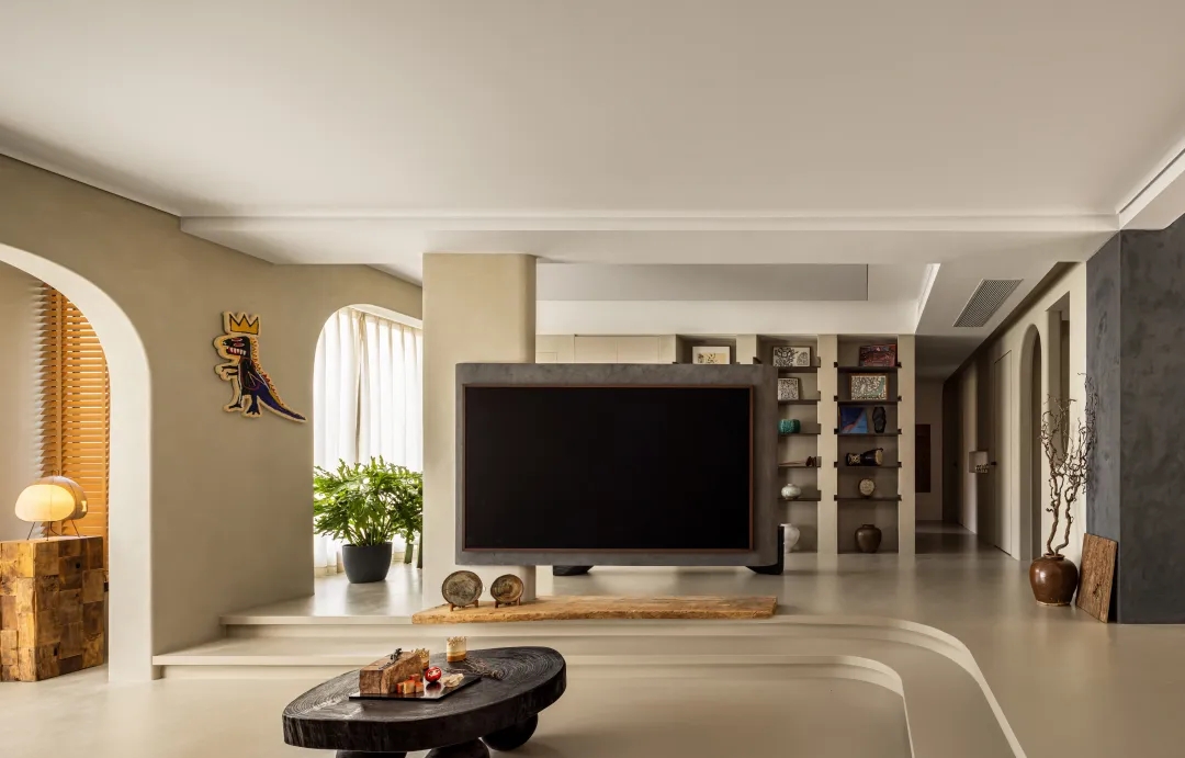 193㎡大平層設計,193㎡,微水泥,奶油風,住宅設計,現代風格大平層設計,大平層,大平層設計案例,大平層設計方案,廣州寧境流光大平層,廣州,天用設計