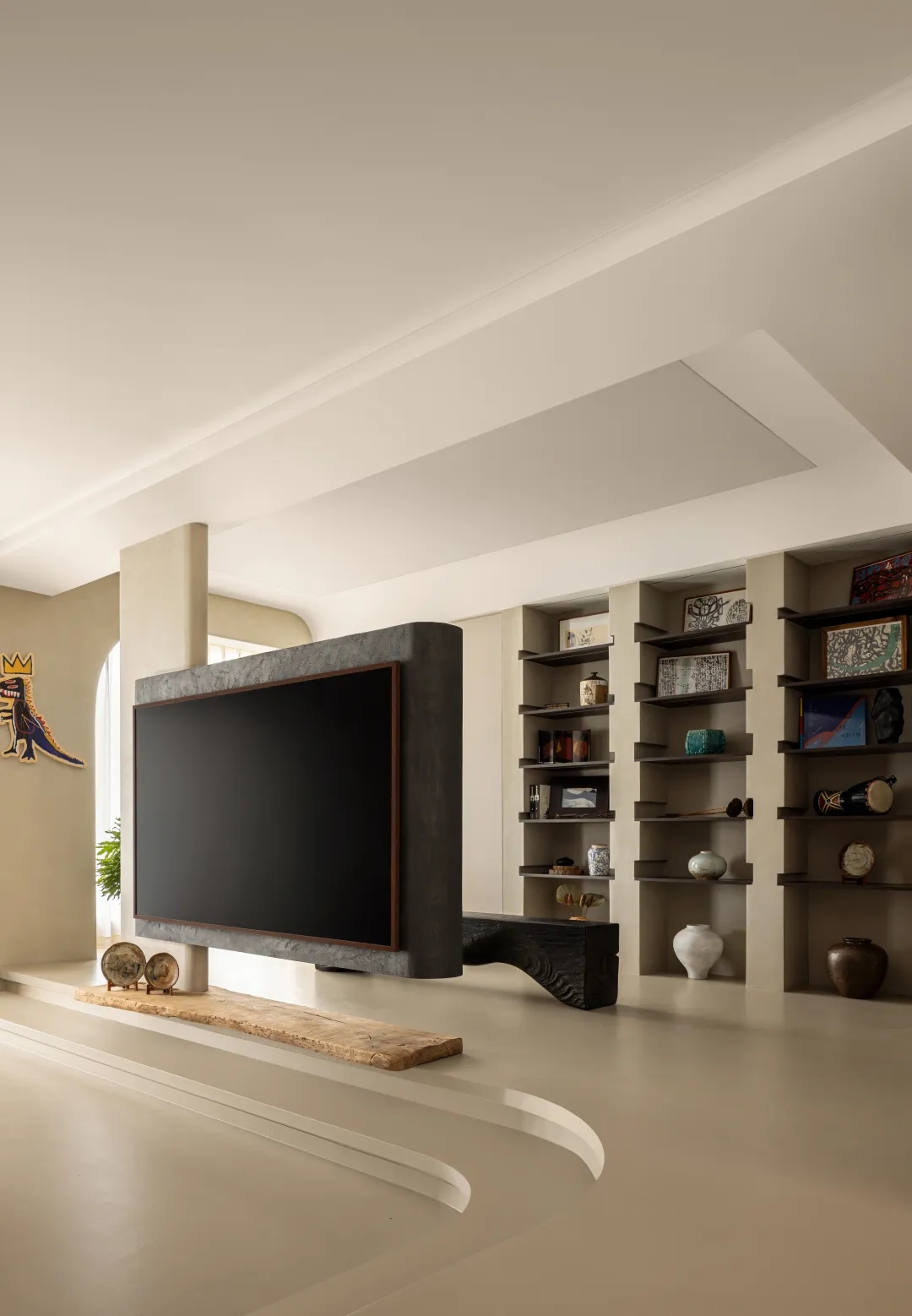 193㎡大平層設計,193㎡,微水泥,奶油風,住宅設計,現代風格大平層設計,大平層,大平層設計案例,大平層設計方案,廣州寧境流光大平層,廣州,天用設計