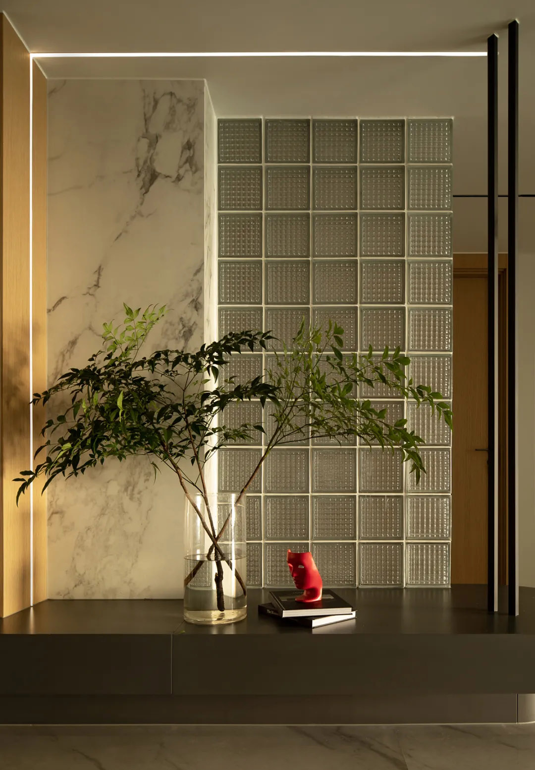 300㎡大平層設計,300㎡,玻璃磚,輕奢風,住宅設計,現代風格大平層設計,大平層,大平層設計案例,大平層設計方案,蘇州湖畔之境大平層,蘇州,凹尚空間設計