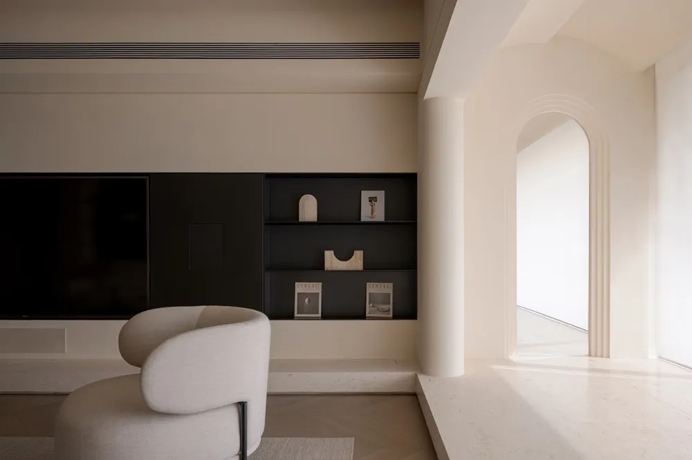 極簡風住宅設計,奶油風,極簡奶油風住宅,住宅設計,家裝設計,住宅設計案例,住宅設計方案,微水泥,深圳南山極簡奶油風住宅,深圳,渡空間設計