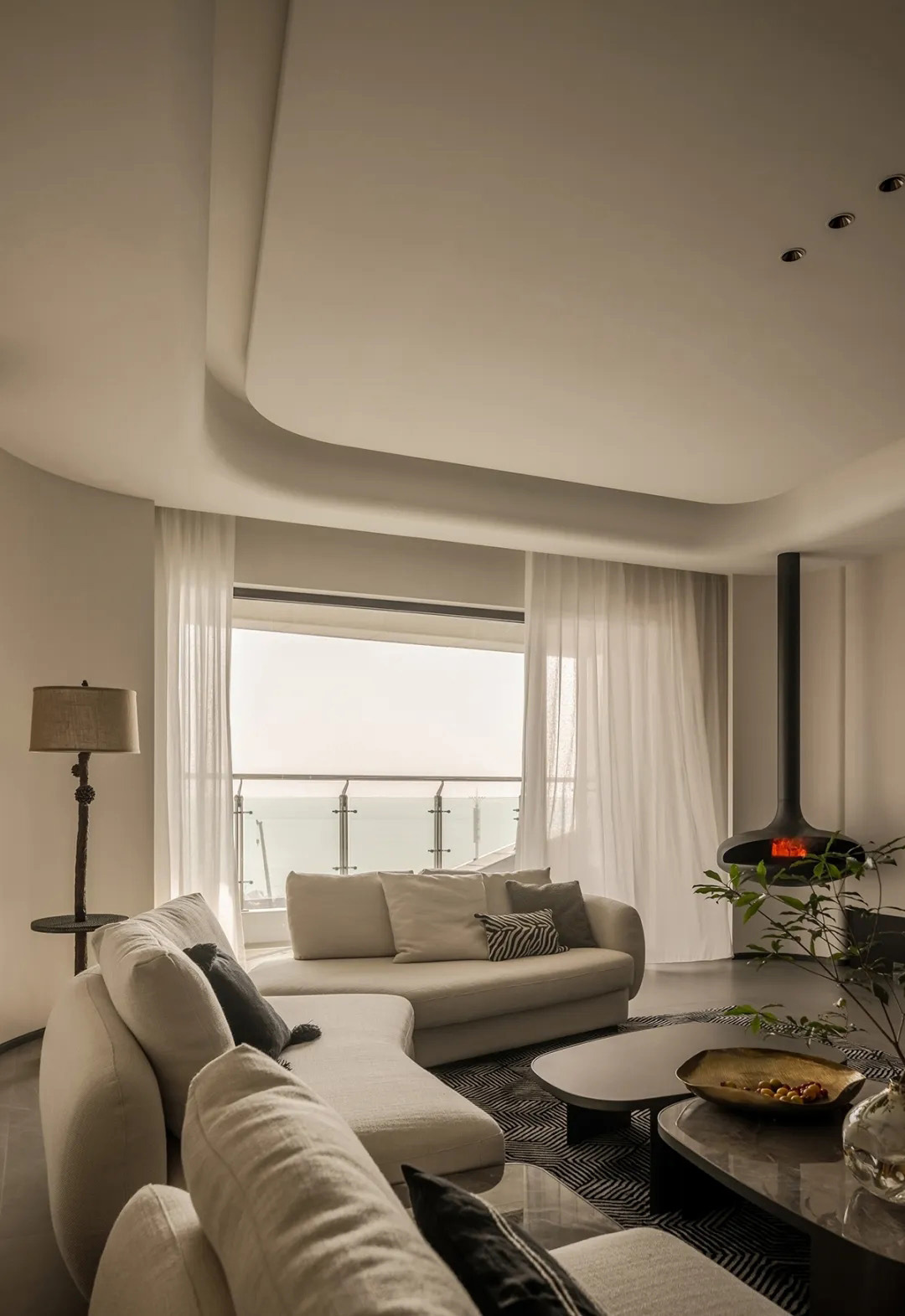 300㎡大平層設計,300㎡,微水泥,奶油風,住宅設計,現代風格大平層設計,大平層,大平層設計案例,大平層設計方案,河北秦皇島璽海海景大平層,河北秦皇島,道合空間設計