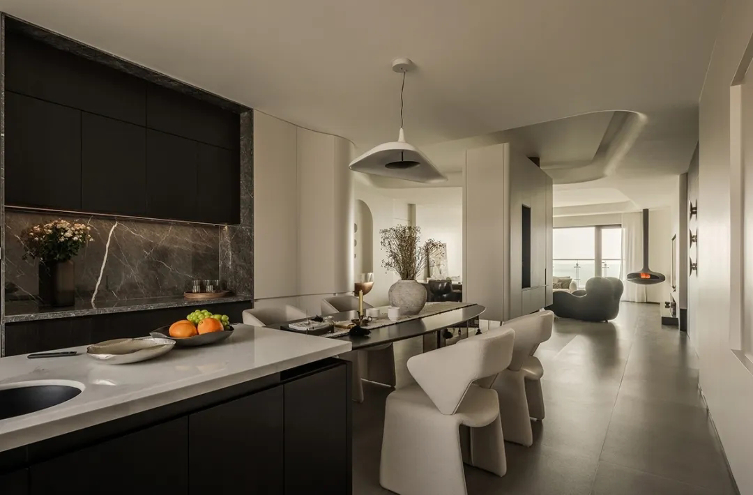 300㎡大平層設計,300㎡,微水泥,奶油風,住宅設計,現代風格大平層設計,大平層,大平層設計案例,大平層設計方案,河北秦皇島璽海海景大平層,河北秦皇島,道合空間設計