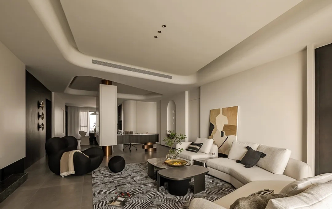 300㎡大平層設計,300㎡,微水泥,奶油風,住宅設計,現代風格大平層設計,大平層,大平層設計案例,大平層設計方案,河北秦皇島璽海海景大平層,河北秦皇島,道合空間設計