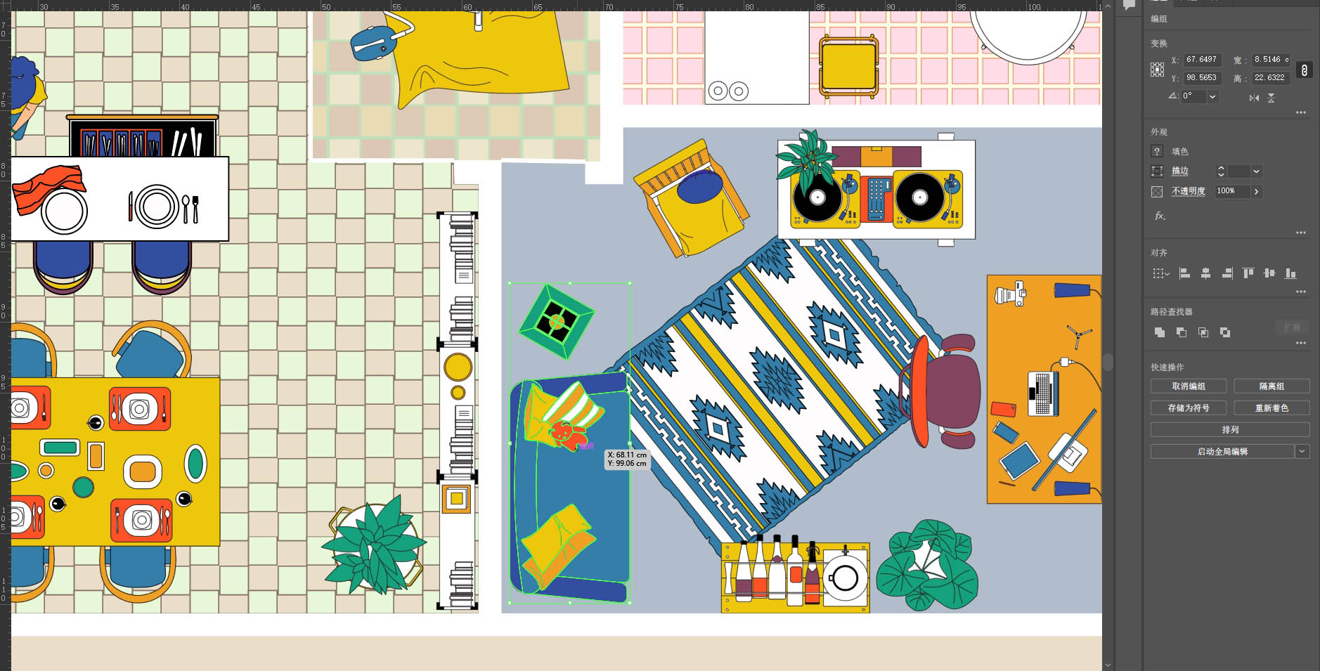 創意軟裝素材,軟裝素材下載,矢量設計素材,家裝頂視圖,人物頂視圖,家具頂視圖