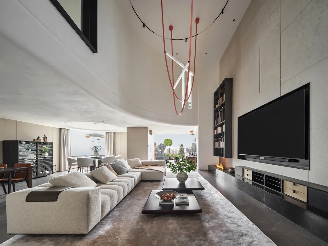 400㎡複式設計,400㎡,複式設計,現代風格複式設計,微水泥,住宅設計,複式設計案例,複式設計方案,成都七一森林複式自由生長的空中花園,成都,STUDIO.Y室內設計