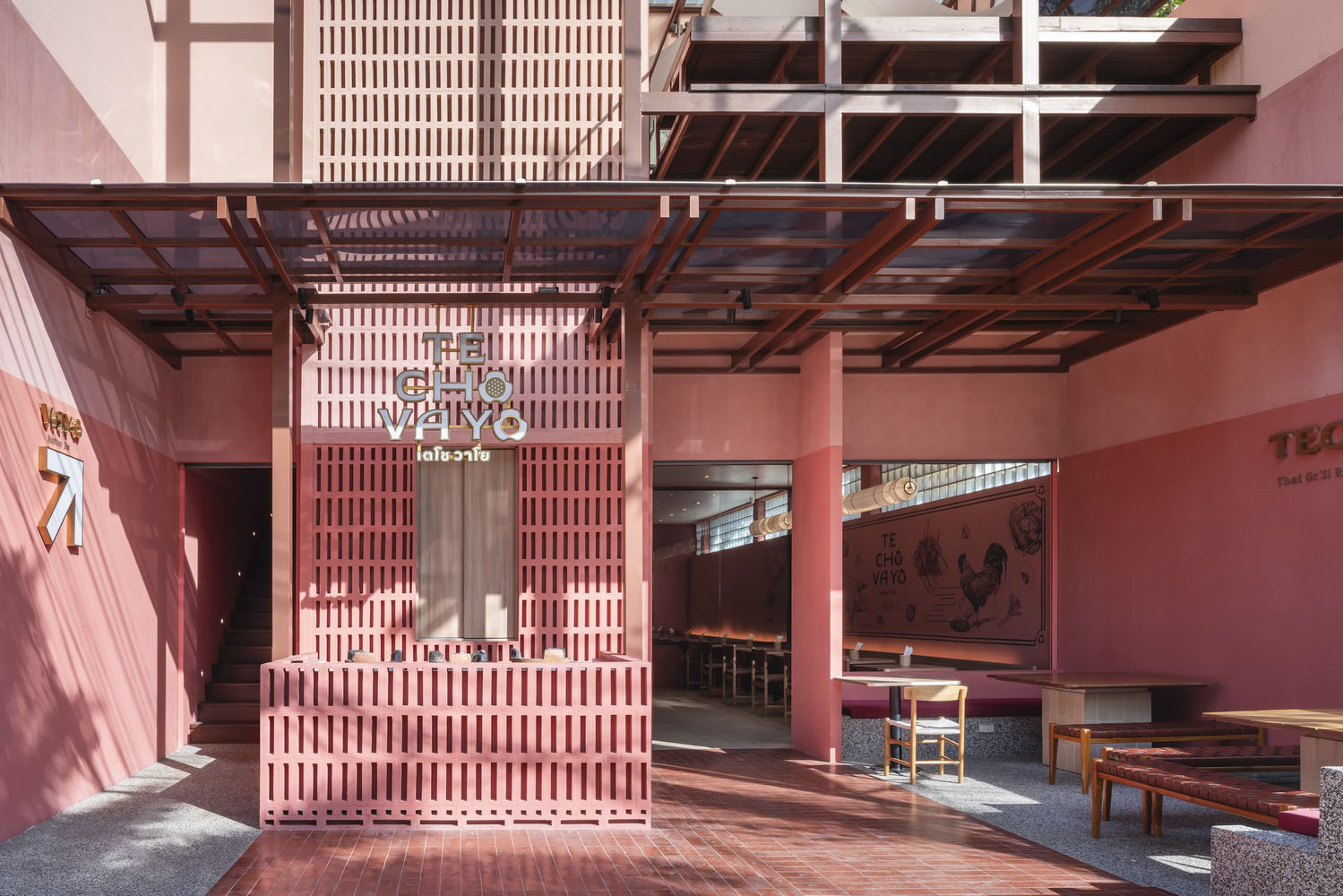 Sixseven Studio,餐廳設計,餐廳設計案例,餐廳設計方案,休閑餐廳,泰國,300㎡,Techo Vayo泰國美食餐廳,屋頂酒吧