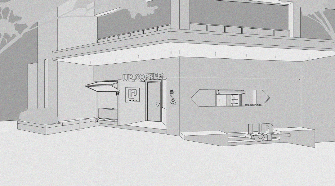 咖啡店設計,街邊咖啡店設計,小咖啡店設計,創意咖啡店,咖啡店設計案例,咖啡店設計方案,咖啡店改造,福建福清UP COFFEE,福建福清,廿上設計事務所