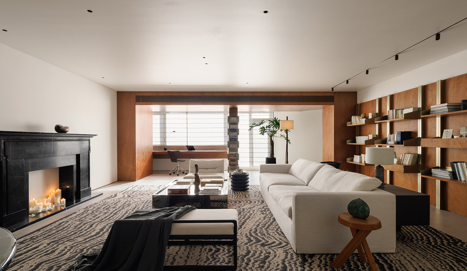 住宅設計,大平層設計,公寓改造,舊房翻新,現代風格大平層設計,216㎡大平層設計,216㎡,複古風住宅,大平層設計案例,大平層設計方案,上海,上海90年代大平層改造,木卡建築設計