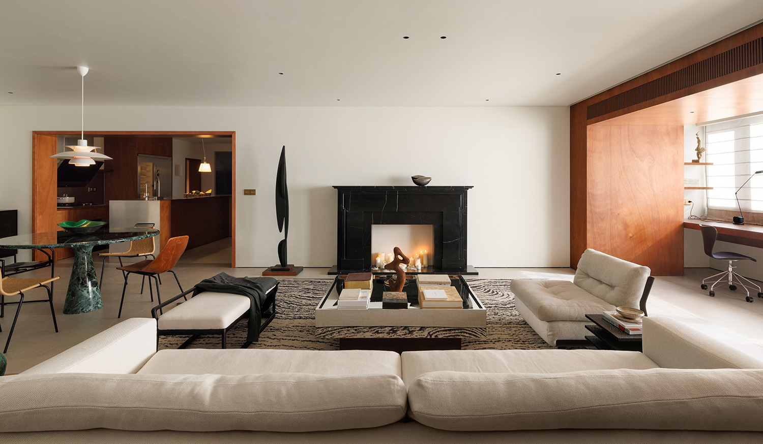 住宅設計,大平層設計,公寓改造,舊房翻新,現代風格大平層設計,216㎡大平層設計,216㎡,複古風住宅,大平層設計案例,大平層設計方案,上海,上海90年代大平層改造,木卡建築設計