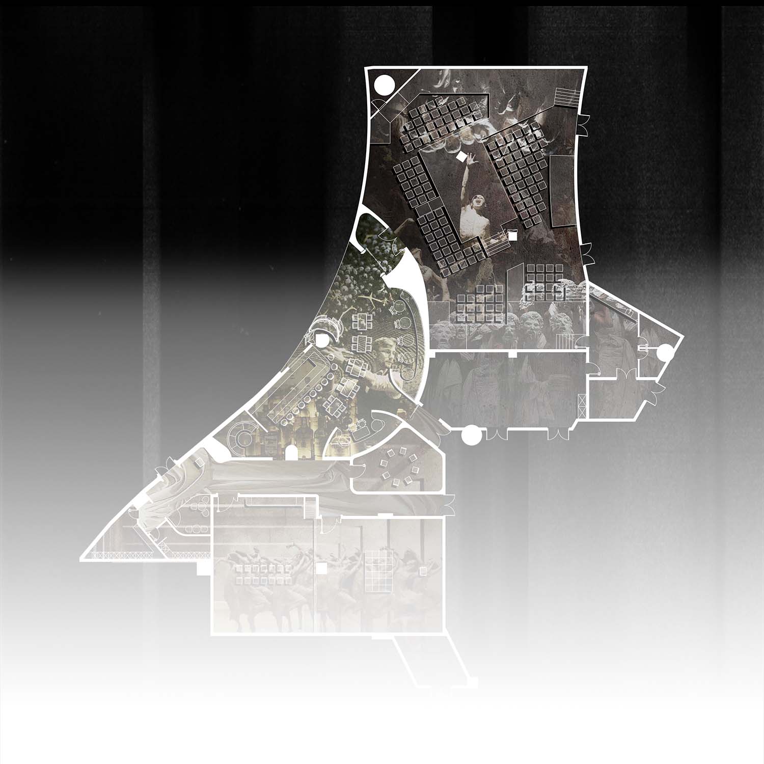 平麵圖,上海,唯因萬境實驗劇場酒吧,酒吧設計案例,酒吧設計方案,平介設計,酒吧平麵圖