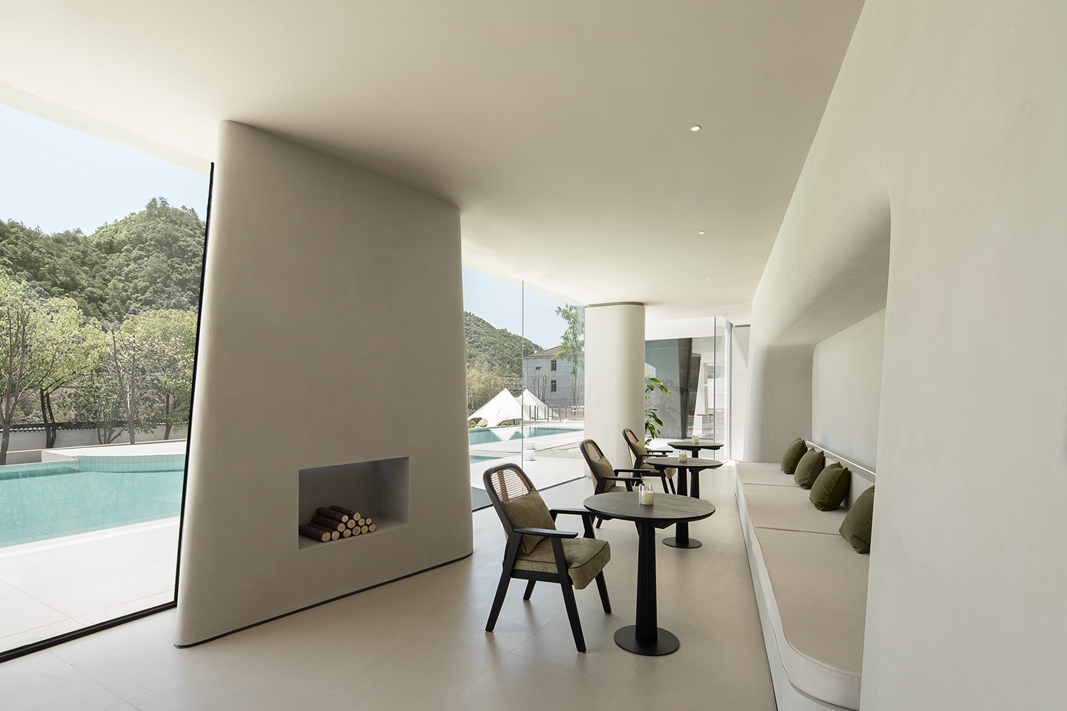 民宿設計,度假酒店設計,民宿設計案例,民宿設計方案,度假民宿,奶油風民宿,侘寂民宿,浙江桐廬民宿山川癮,浙江桐廬,時上建築空間設計,沈墨