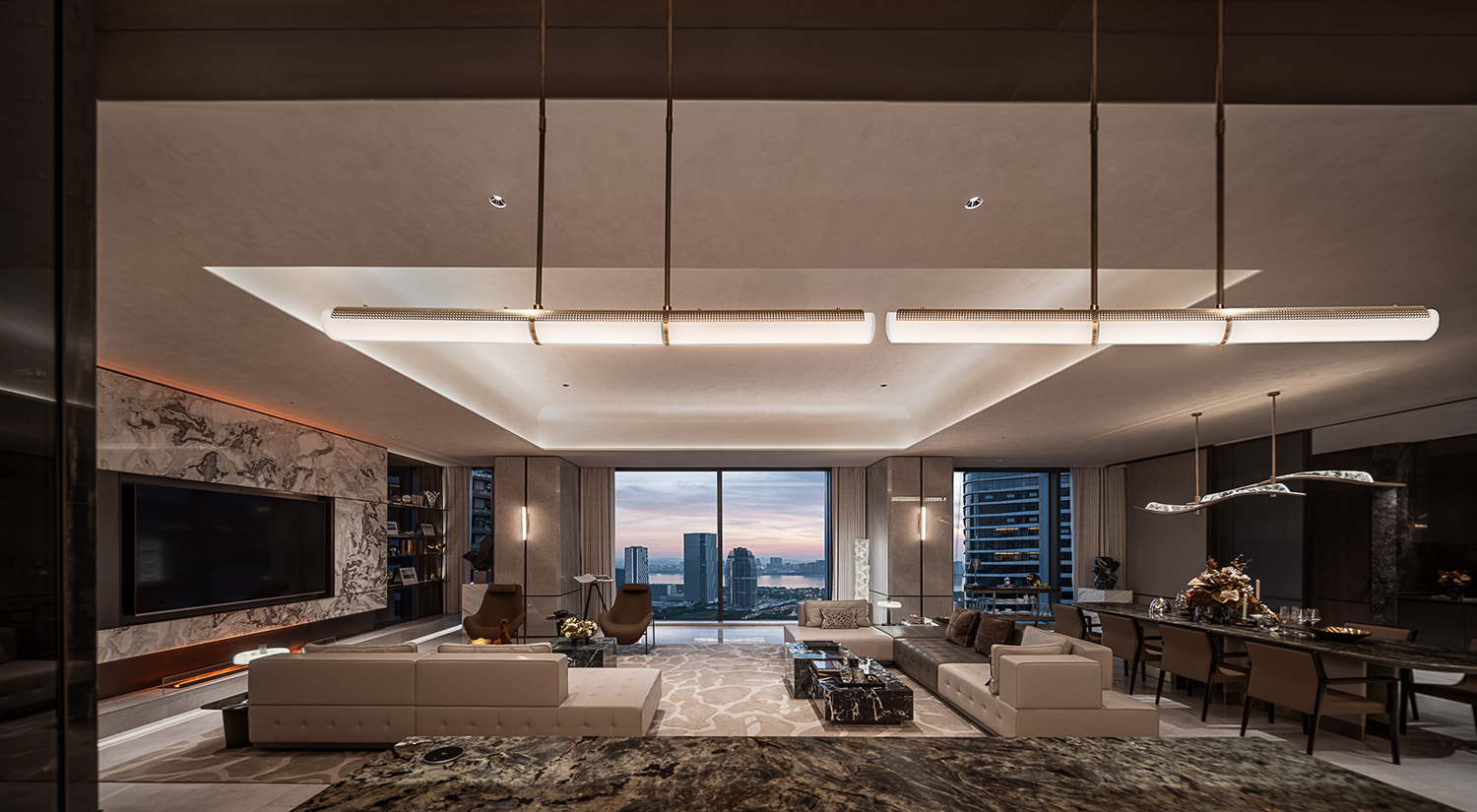 560㎡大平層設計,超級大平層,大平層樣板間,樣板間設計,輕奢樣板間,樣板間設計案例,樣板間設計方案,大平層美學空間,,現代風格樣板間設計,杭州傲璿兆豐Essence大平層,杭州,GFD廣飛設計