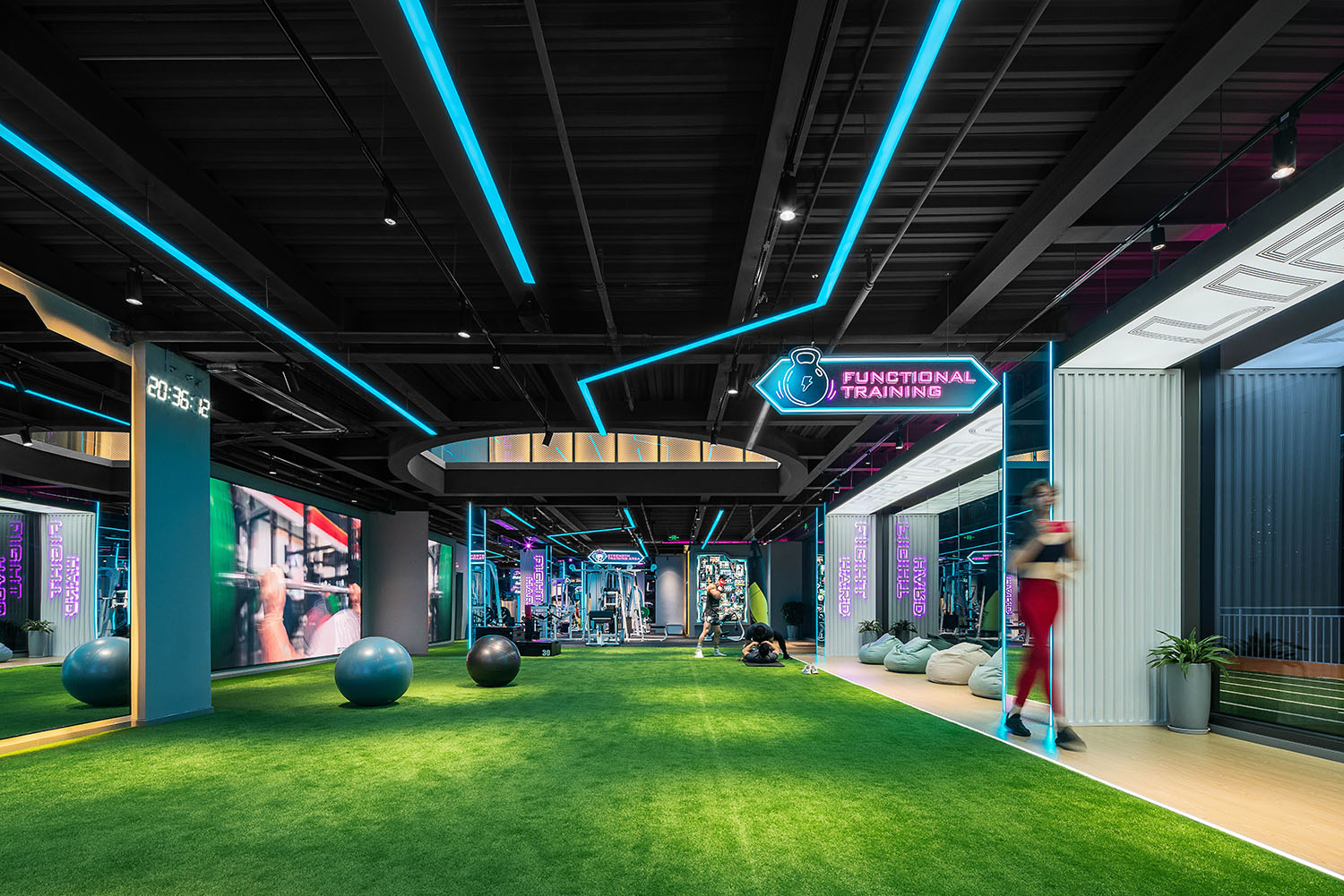 健身房設計,健身中心設計,創意健身房,健身房設計案例,健身房設計方案,重慶LIFETURBO健身中心,重慶,一畝良田商業設計