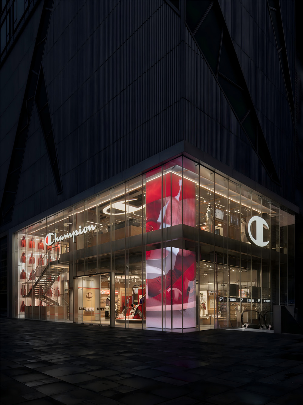 服裝店設計,服裝零售店,服裝旗艦店,旗艦店設計,商店設計,服裝店設計案例,服裝店設計方案,Champion,Champion成都旗艦店煥新升級,成都,立品設計