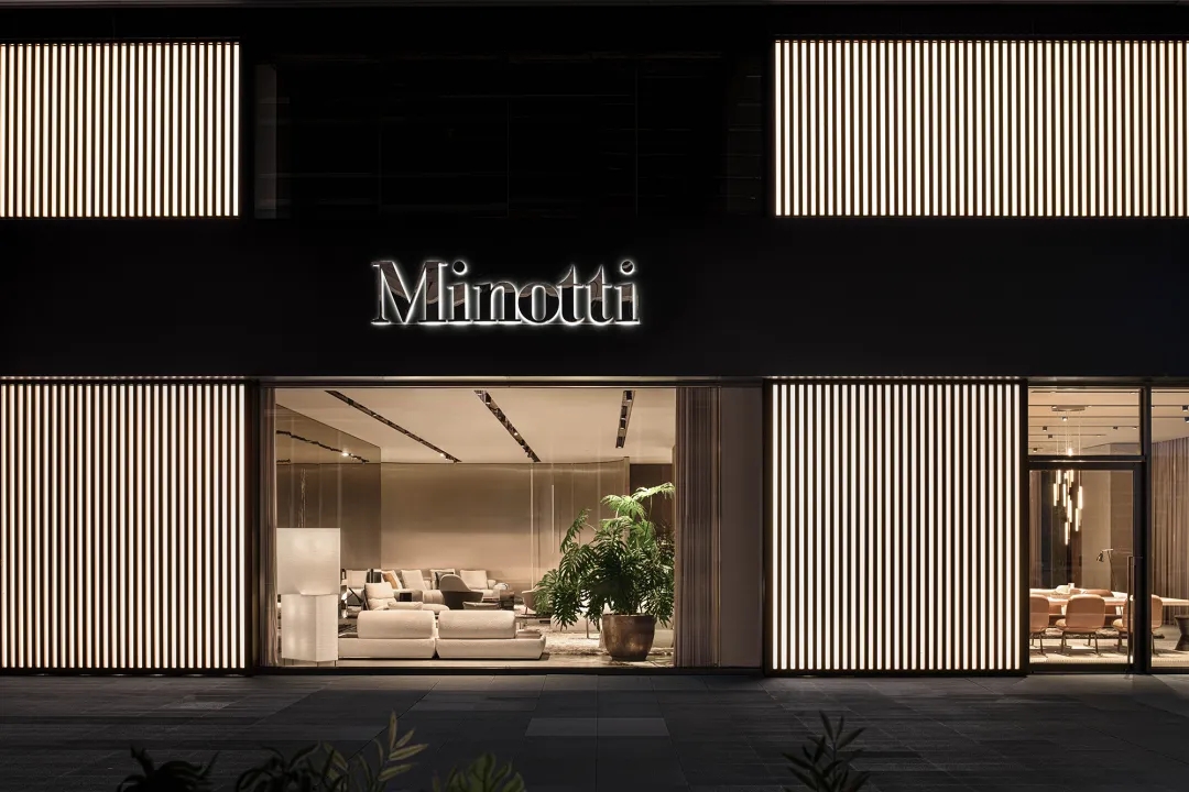Minotti,家具展廳設計,展廳設計,展廳設計案例,展廳設計方案,Minotti家具店,體驗店設計,家具展廳,Minotti 鄭州店-以空間重塑品牌語言,鄭州,OUTIN正反設計