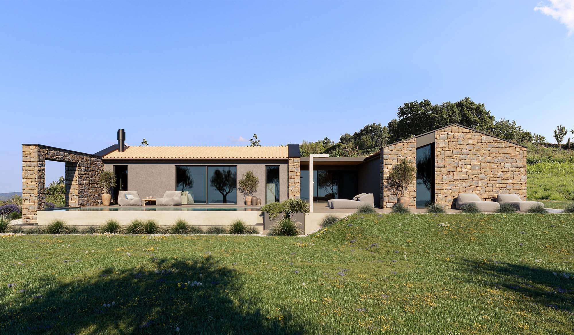 Sandro Uzila,別墅設計,別墅設計案例,別墅裝修,克羅地亞,原木色別墅設計,山景別墅