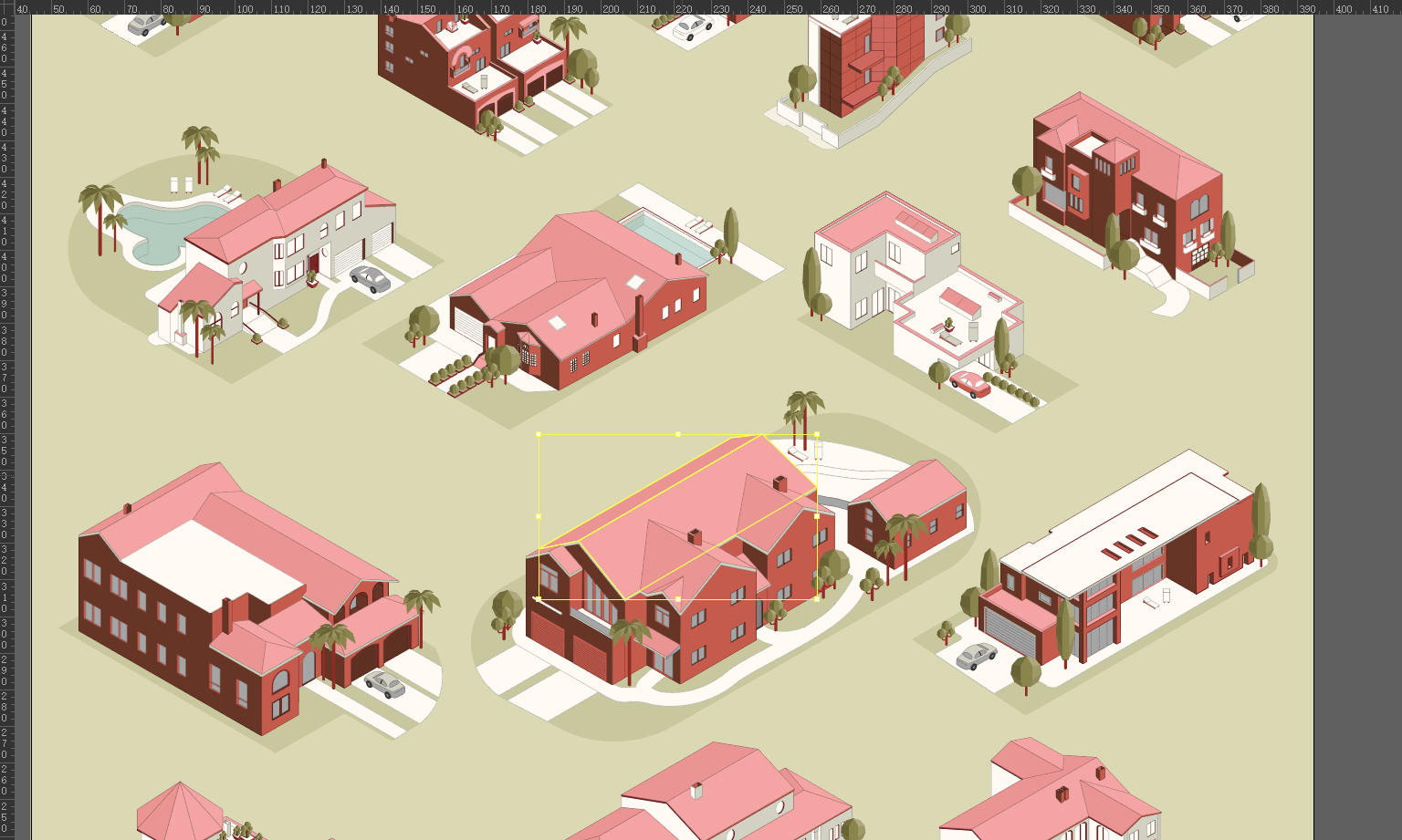 別墅,等軸測設計素材,別墅設計元素,集市模型,等軸測別墅,建築設計素材下載,別墅設計素材