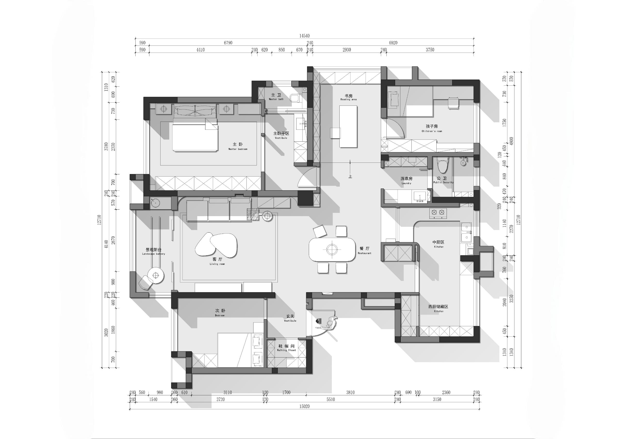 住宅設計,中古原木風,大平層設計,中古風住宅,中古風大平層設計,162㎡大平層設計,162㎡,大平層設計案例,大平層設計方案,合肥·西山林語中古原木風住宅,合肥,麻吉設計
