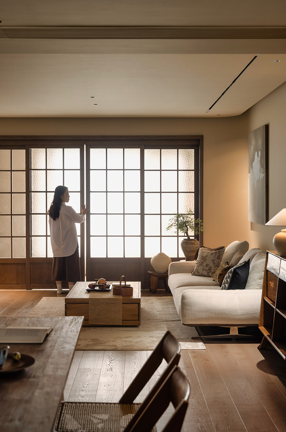 住宅設計,中古原木風,大平層設計,中古風住宅,中古風大平層設計,162㎡大平層設計,162㎡,大平層設計案例,大平層設計方案,合肥·西山林語中古原木風住宅,合肥,麻吉設計