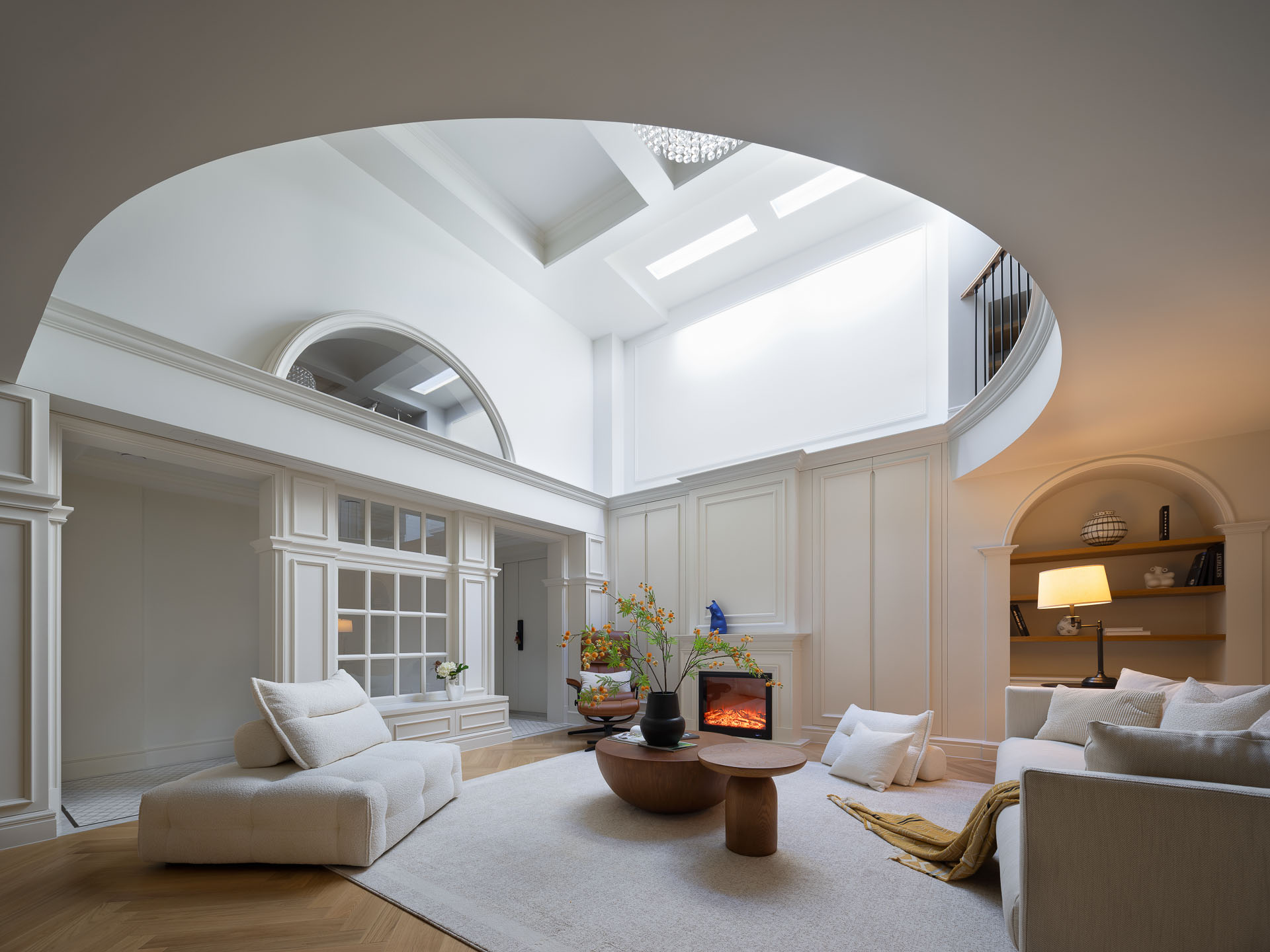 350㎡別墅設計,350㎡,別墅設計案例,住宅設計,法式風格家裝設計,現代法式別墅,別墅設計方案,輕法式風格住宅,上海,海上溪雲別墅一宅藏四季寸土生詩行,示覺設計