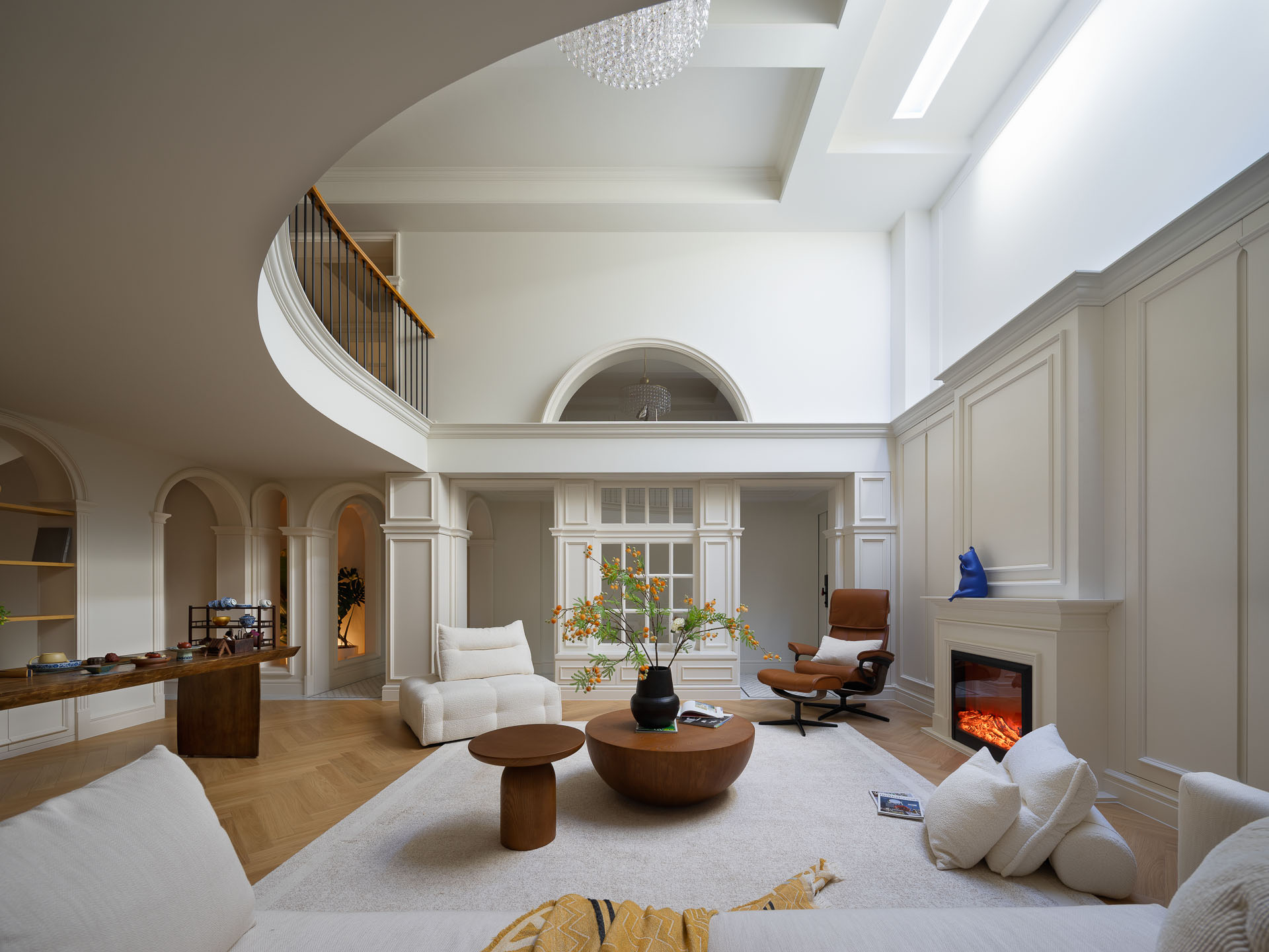 350㎡別墅設計,350㎡,別墅設計案例,住宅設計,法式風格家裝設計,現代法式別墅,別墅設計方案,輕法式風格住宅,上海,海上溪雲別墅一宅藏四季寸土生詩行,示覺設計