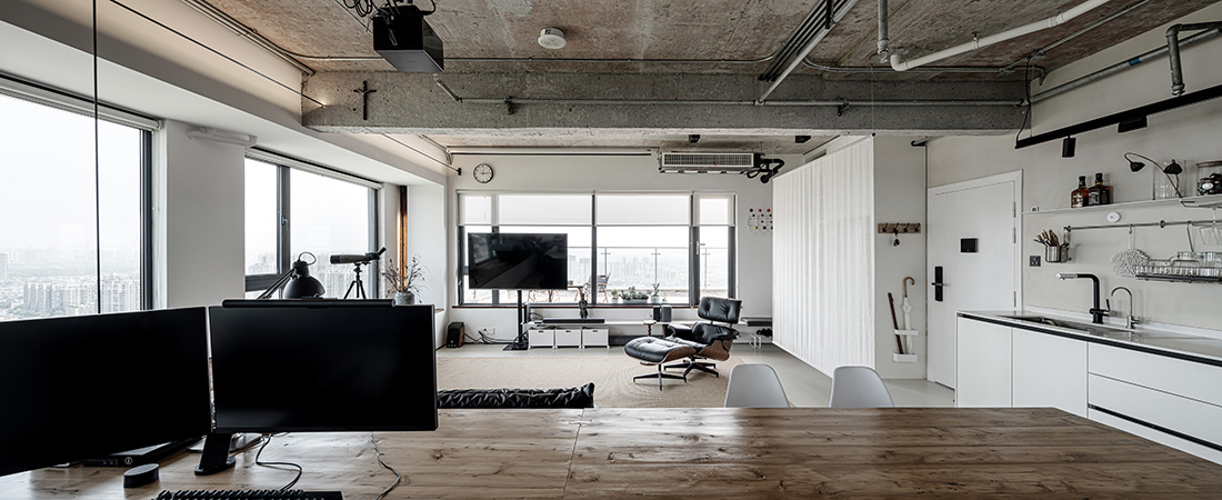 82㎡,住宅設計,公寓設計,小戶型設計,開放式小戶型,微水泥,住宅設計案例,住宅設計方案,成都3505號公寓,成都,基本建築