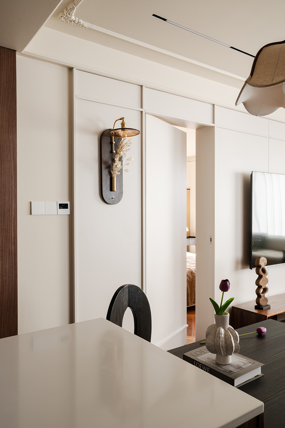 90㎡,住宅設計,公寓設計,小戶型設計,現代風格家裝設計,家裝設計,中古風公寓,住宅設計案例,住宅設計方案,三居≠擁擠！用中古骨架編織三口之家的溫暖日常,北京,赫茲設計