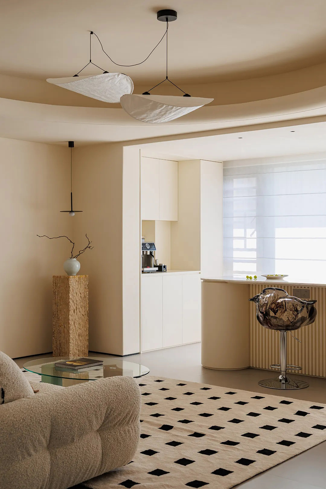 奶油風住宅,大平層設計,現代風格大平層設計,260㎡大平層設計,260㎡,奶油風大平層,大平層設計案例,大平層設計方案,福建三明大平層-光隅棲心,福建三明,越設計