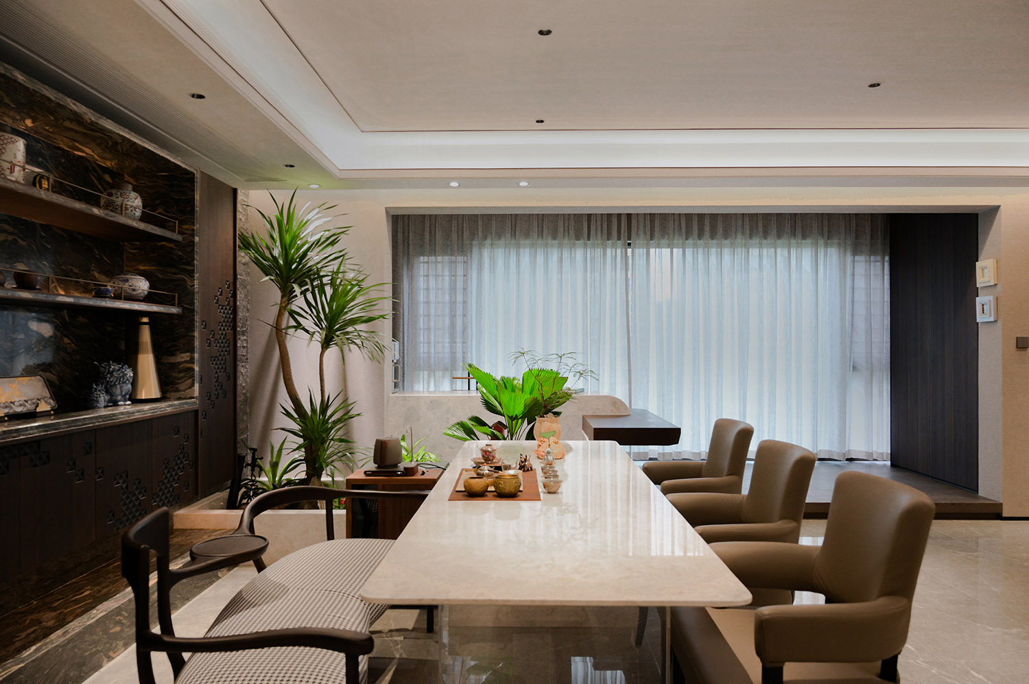 195㎡大平層,195㎡,住宅設計,複古風大平層,複古風住宅,現代風格家裝設計,大平層設計案例,大平層設計方案,福清複古風大平層-梵熙,福建福清,廿上設計事務所