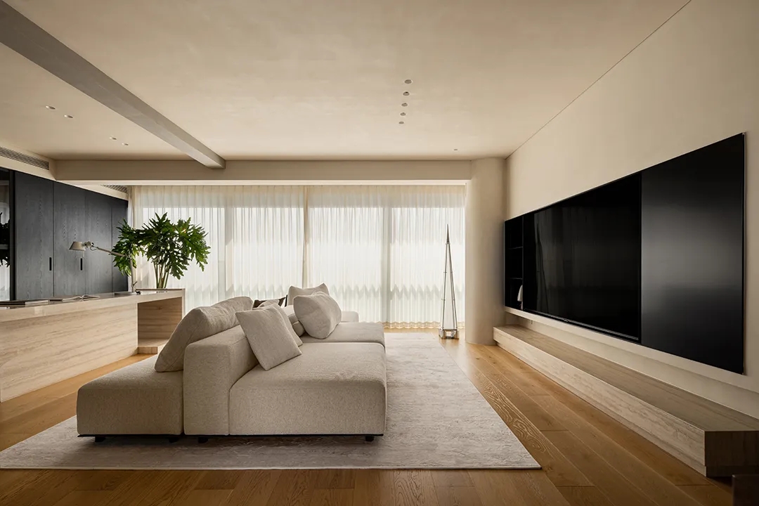 170㎡大平層,170㎡,大平層設計,微水泥,現代風格大平層設計,大平層設計案例,大平層設計方案,住宅設計,大平層裝修,廣州大平層-秩序與感性,廣州,共構空間設計