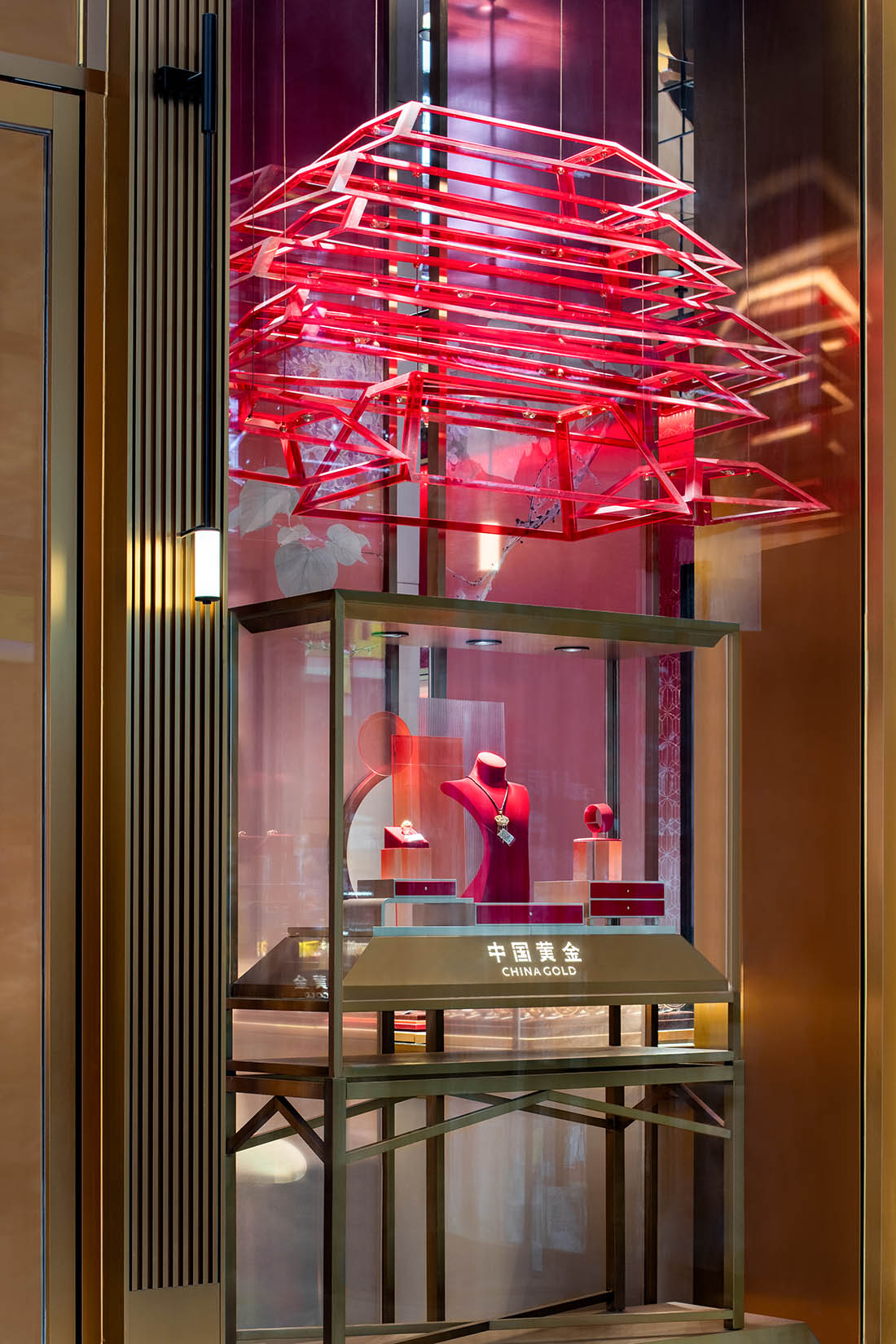 飾品店設計,珠寶店設計,黃金珠寶店,黃金零售店設計,珠寶零售店,零售店設計,零售店設計案例,零售店設計方案,中國黃金西寧海湖萬達店,西寧,佰第設計/李振興