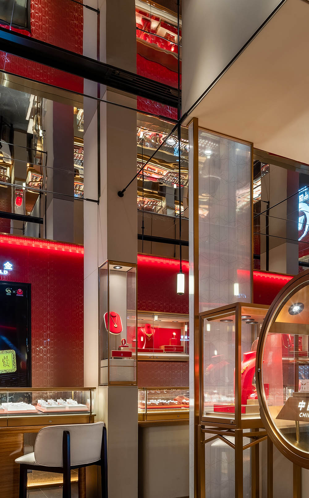 飾品店設計,珠寶店設計,黃金珠寶店,黃金零售店設計,珠寶零售店,零售店設計,零售店設計案例,零售店設計方案,中國黃金西寧海湖萬達店,西寧,佰第設計/李振興