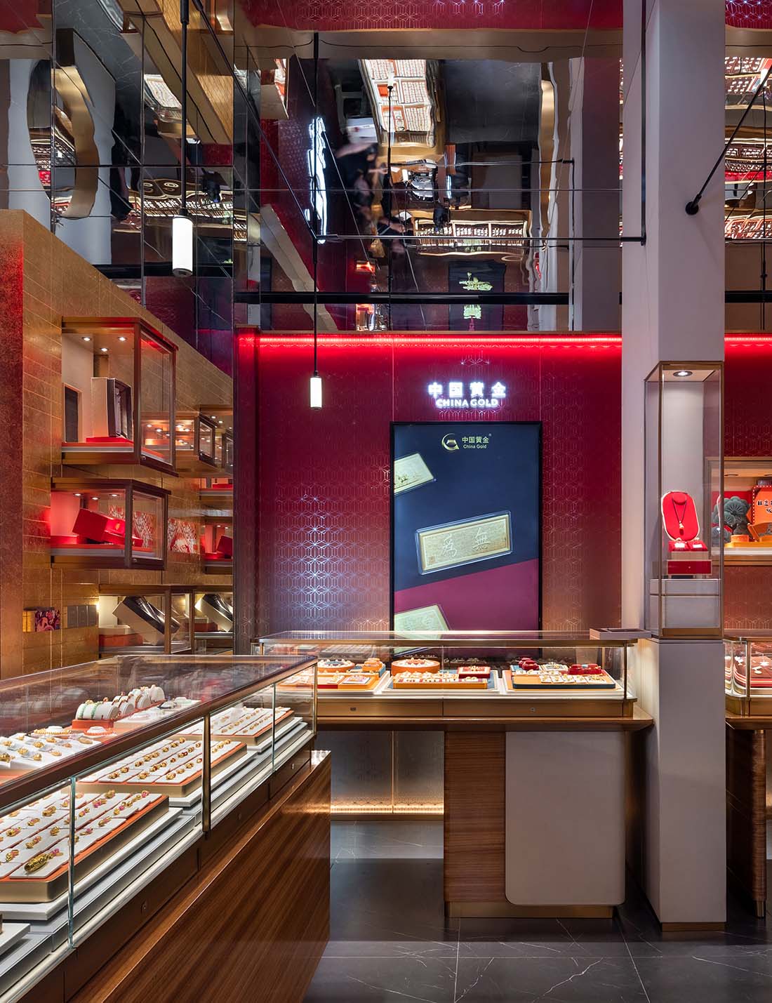 飾品店設計,珠寶店設計,黃金珠寶店,黃金零售店設計,珠寶零售店,零售店設計,零售店設計案例,零售店設計方案,中國黃金西寧海湖萬達店,西寧,佰第設計/李振興