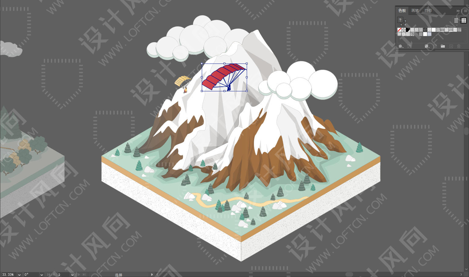 創意矢量圖集,等軸測設計素材,設計師必備創意素材,等軸測圖,設計素材,山景素材