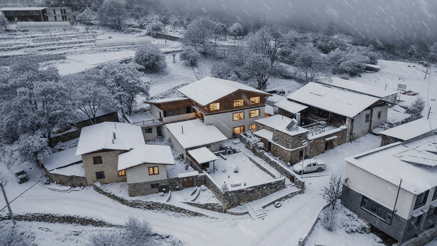 建築改造,民宿改造,居民樓改造民宿,度假區民宿設計,民宿設計案例,民宿設計方案,雲南香格裏拉阿若康巴·尼汝莊園,雲南香格裏拉,平介設計,楊楠