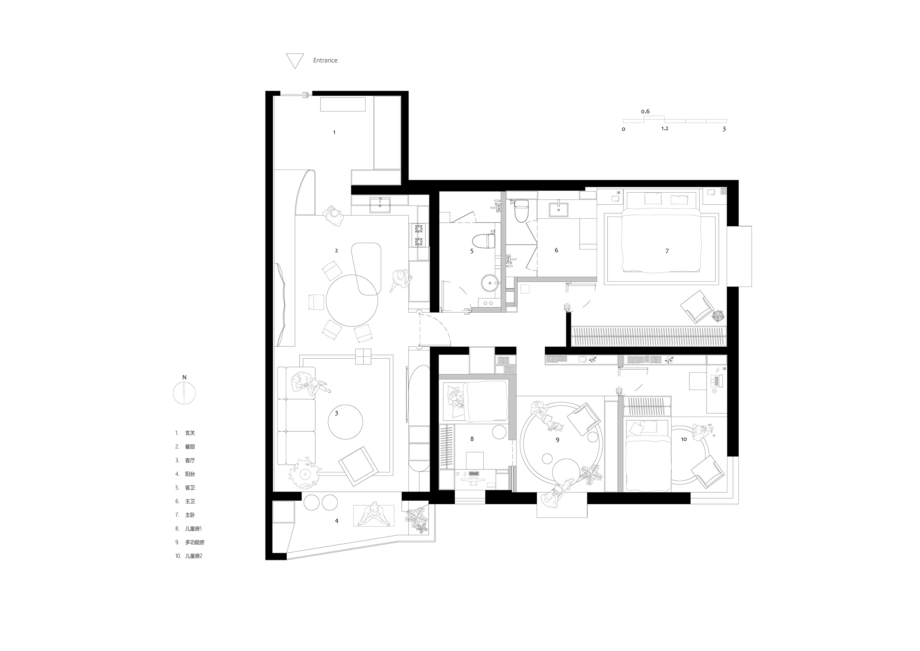 133㎡住宅設計,133㎡,家裝設計,住宅設計,現代風格住宅設計,住宅設計案例,住宅設計方案,北京住宅-「緣川」,北京,行十設計