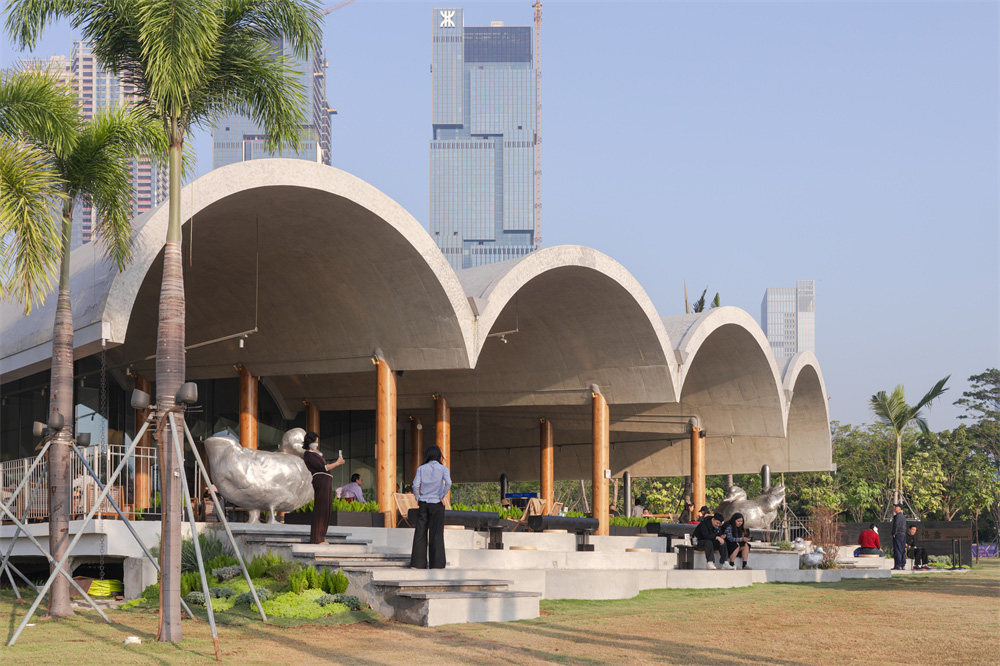 咖啡店設計,開放式咖啡店,公園咖啡店設計,咖啡店打卡,咖啡店裝修,咖啡店設計案例,咖啡店設計方案,福叁咖啡深圳前海石公園店,深圳,靖彥設計師