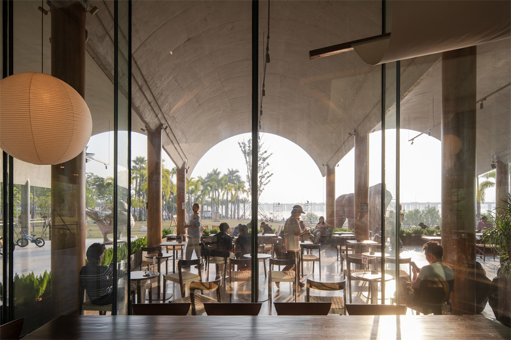 咖啡店設計,開放式咖啡店,公園咖啡店設計,咖啡店打卡,咖啡店裝修,咖啡店設計案例,咖啡店設計方案,福叁咖啡深圳前海石公園店,深圳,靖彥設計師