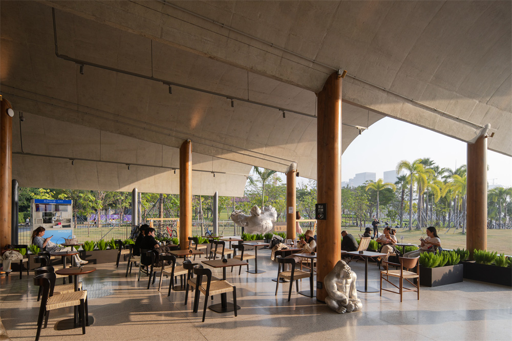 咖啡店設計,開放式咖啡店,公園咖啡店設計,咖啡店打卡,咖啡店裝修,咖啡店設計案例,咖啡店設計方案,福叁咖啡深圳前海石公園店,深圳,靖彥設計師