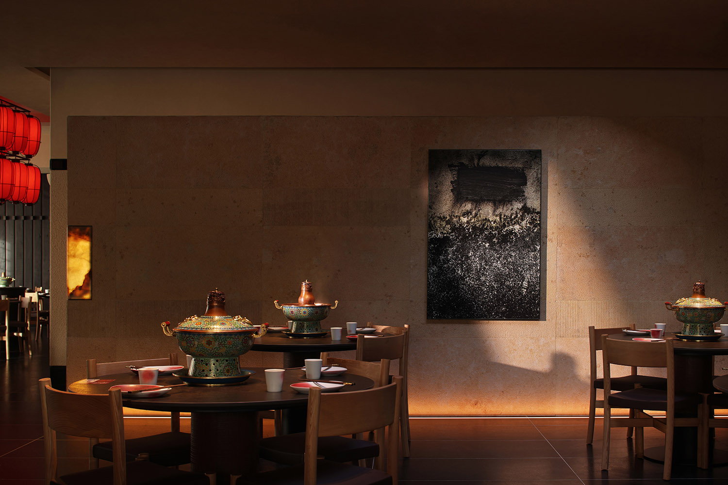 餐廳設計,火鍋店設計,主題火鍋店,銅鍋火鍋店設計,休閑餐廳設計,火鍋店設計案例,火鍋店設計方案,餐廳裝修,主題餐廳設計,西安金昆閣·銅鍋涮肉,西安,IN.X屋裏門外設計,吳為