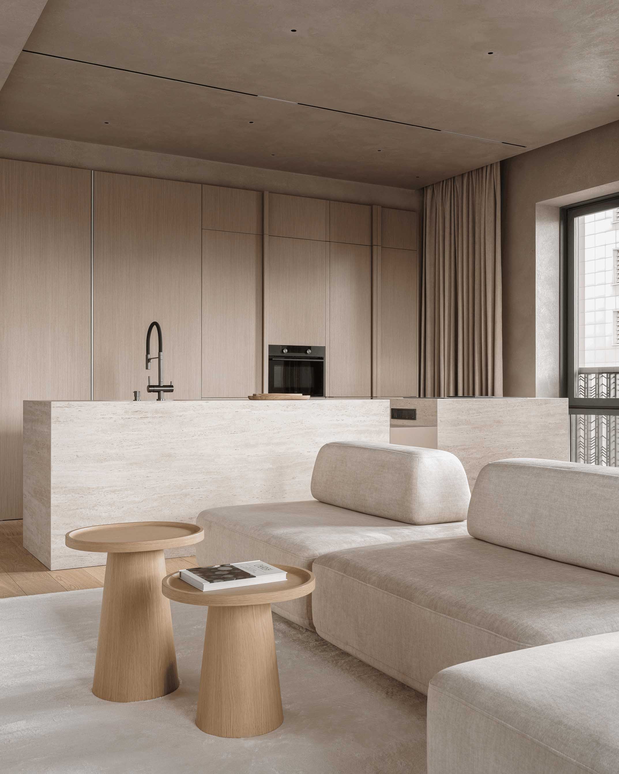 A&ES,大平層設計,大平層設計案例,莫斯科,大平層,中性色調