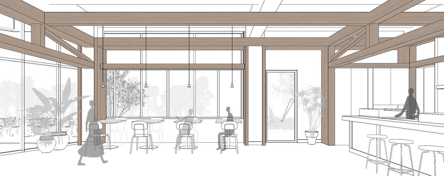 餐廳設計,開放式餐廳設計,主題餐廳設計,建築改造,外立麵改造,公園餐廳設計,休閑餐廳設計,餐廳設計案例,餐廳設計方案,深圳福田 Babe's Kitchen 棒球餐廳,深圳,普悅設計