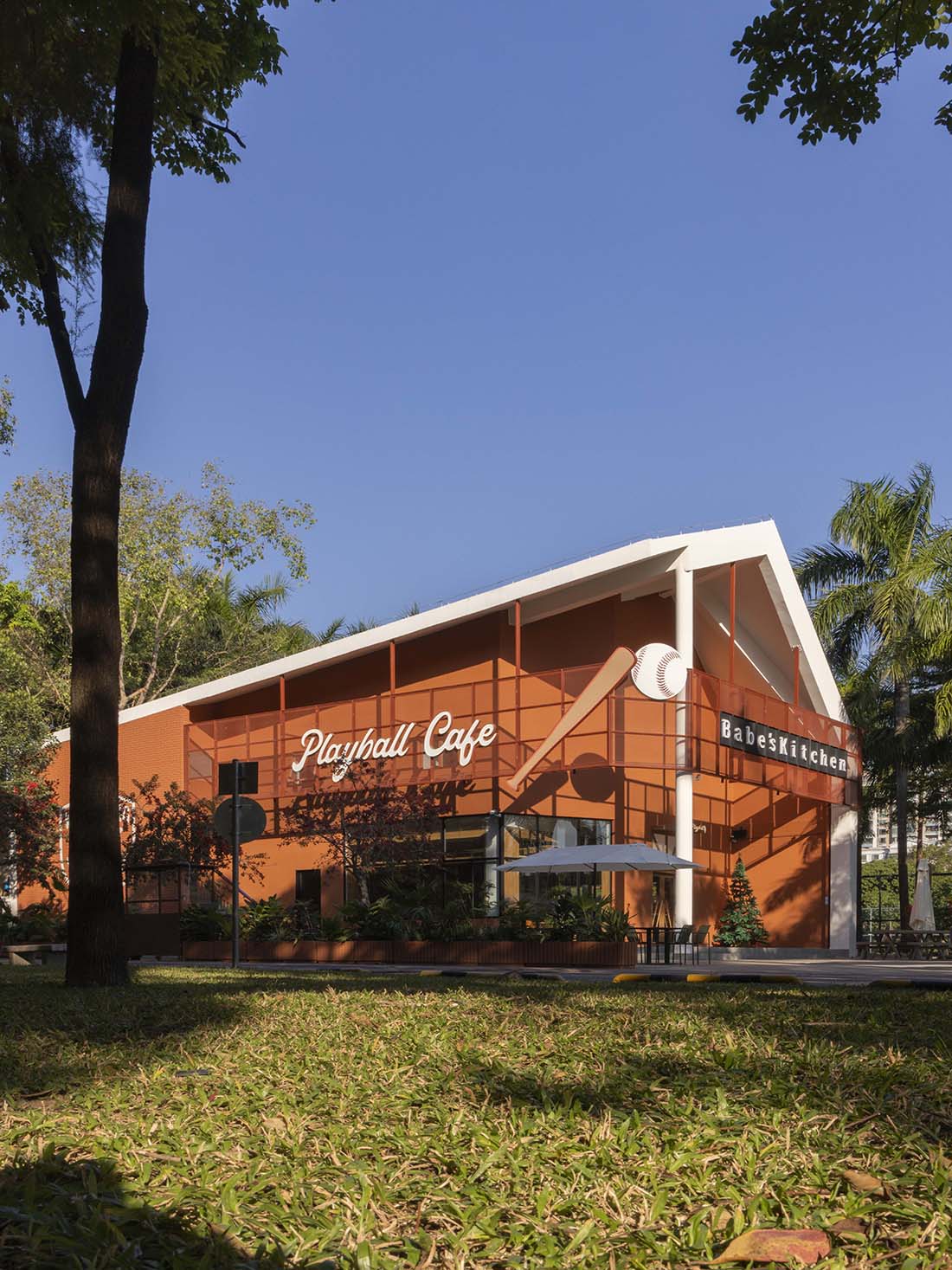 餐廳設計,開放式餐廳設計,主題餐廳設計,建築改造,外立麵改造,公園餐廳設計,休閑餐廳設計,餐廳設計案例,餐廳設計方案,深圳福田 Babe's Kitchen 棒球餐廳,深圳,普悅設計