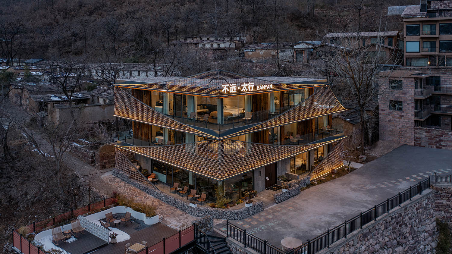 建築改造,酒店設計,度假酒店設計,酒店立麵改造,民宿設計,酒店設計案例,酒店設計方案,河南安陽不遠太行度假酒店二期,河南安陽,源合萬相建築設計
