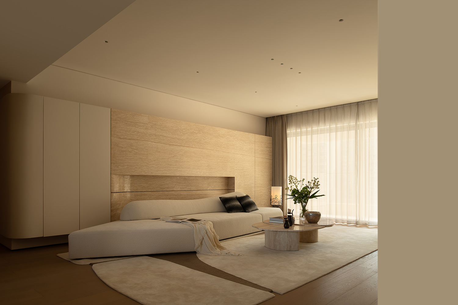 奶油風住宅,大平層設計,現代風格大平層設計,230㎡大平層設計,230㎡,奶油風大平層,大平層設計案例,大平層設計方案,廣州珠江新城大平層,廣州,共舍空間設計