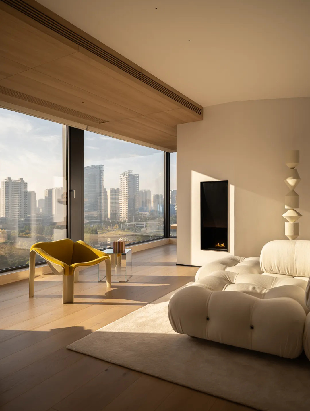 奶油風住宅,大平層設計,現代風格大平層設計,255㎡大平層設計,255㎡,奶油風大平層,大平層設計案例,大平層設計方案,蘇州湖景大平層-光的禮讚,蘇州,陌邸設計/夏末秋初