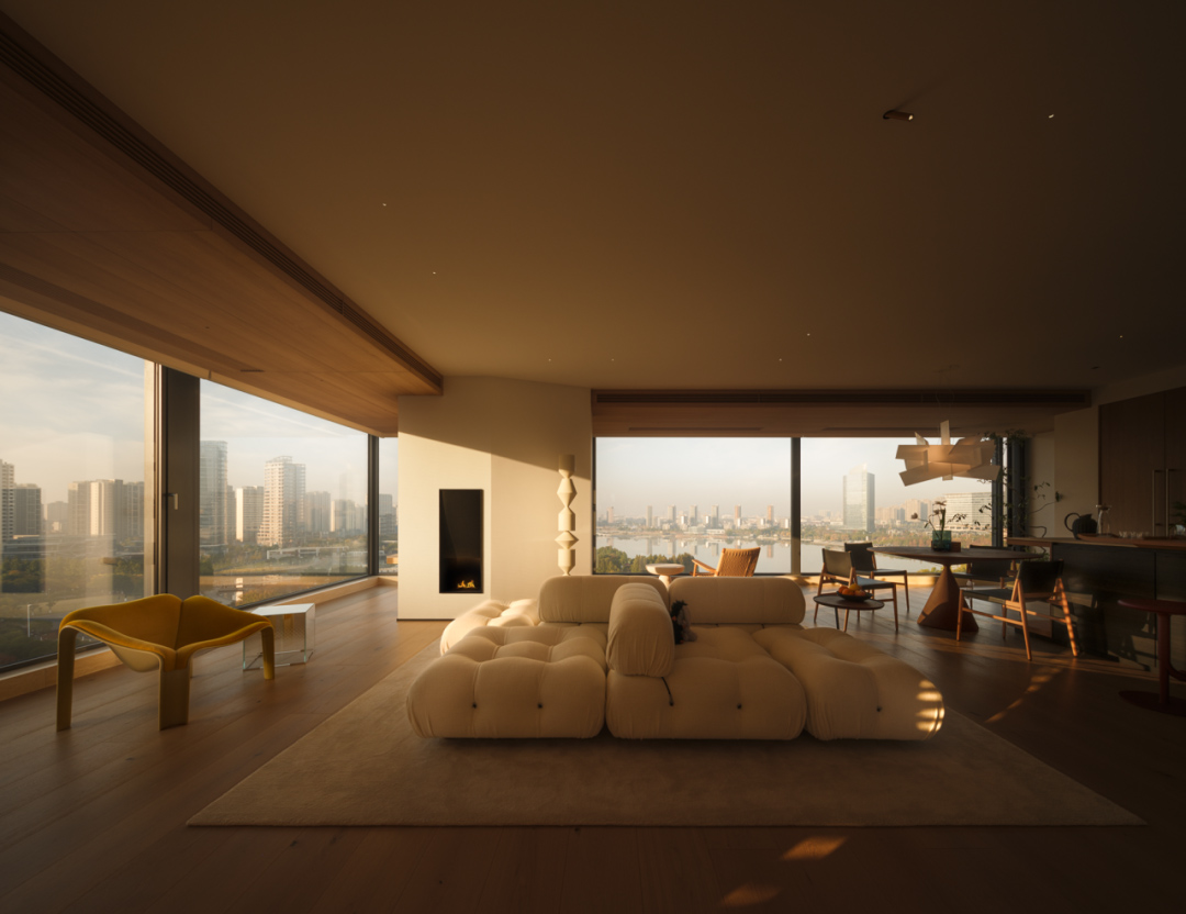 奶油風住宅,大平層設計,現代風格大平層設計,255㎡大平層設計,255㎡,奶油風大平層,大平層設計案例,大平層設計方案,蘇州湖景大平層-光的禮讚,蘇州,陌邸設計/夏末秋初